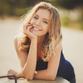 beautiful young blonde with a joyful smile