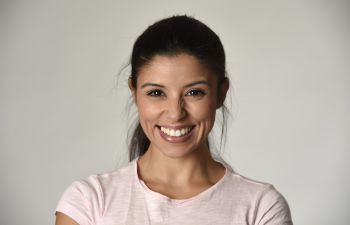 hispanic woman with perfect smile