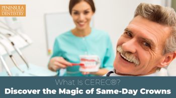 Discover how CEREC® same-day crowns restore damaged teeth in a single visit. Learn how our Peninsula Cosmetic & Family Dentistry dental team combines speed, comfort, and precision.